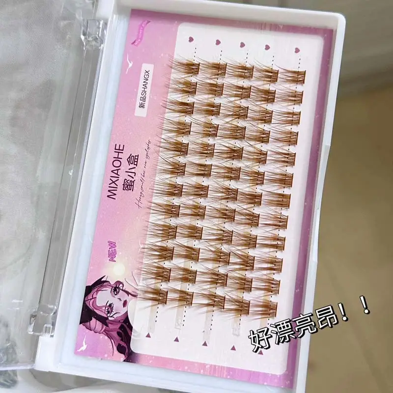 False Eyelashes Honey Box Feather Color Mixed Single Cluster Lazy Trilogy Gentle Cos Simulation Daily False Eyelashes — feature 19