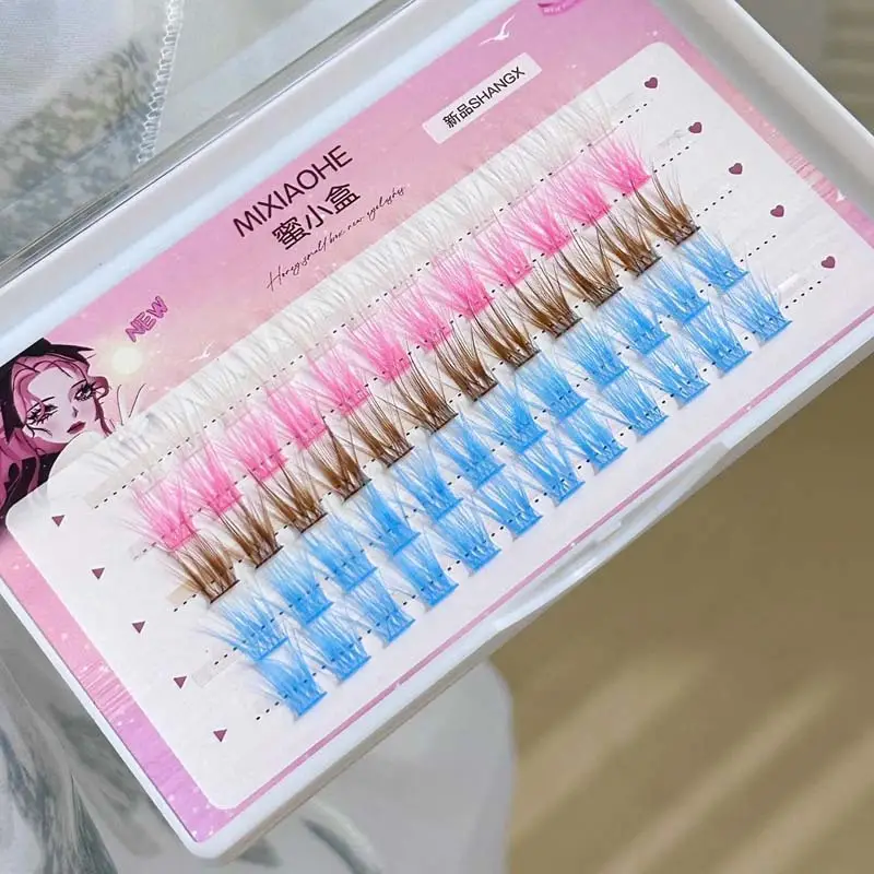 False Eyelashes Honey Box Feather Color Mixed Single Cluster Lazy Trilogy Gentle Cos Simulation Daily False Eyelashes — feature 28