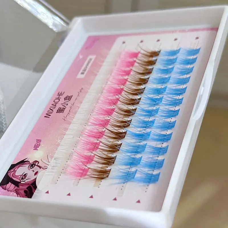 False Eyelashes Honey Box Feather Color Mixed Single Cluster Lazy Trilogy Gentle Cos Simulation Daily False Eyelashes — feature 29