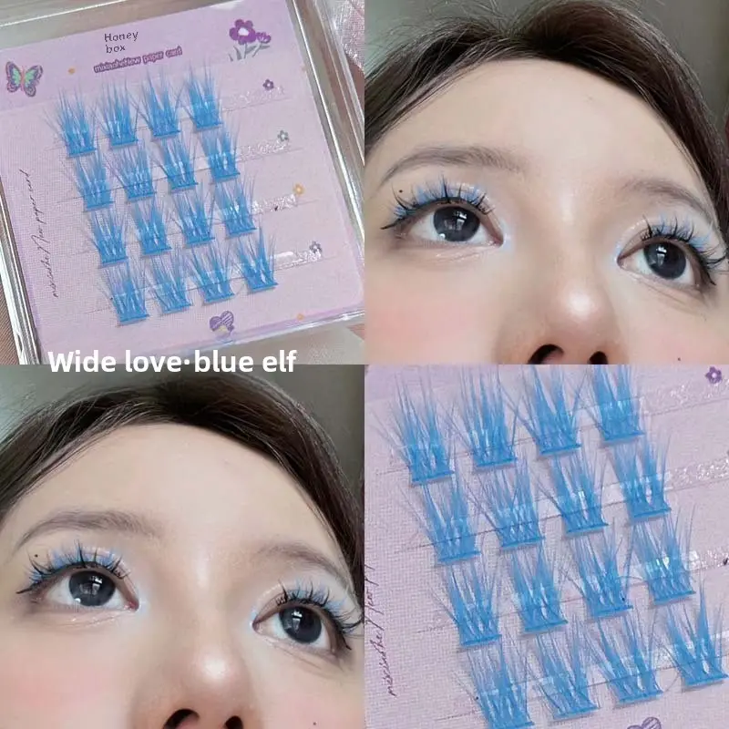 False Eyelashes Honey Box Feather Color Mixed Single Cluster Lazy Trilogy Gentle Cos Simulation Daily False Eyelashes - Image 2