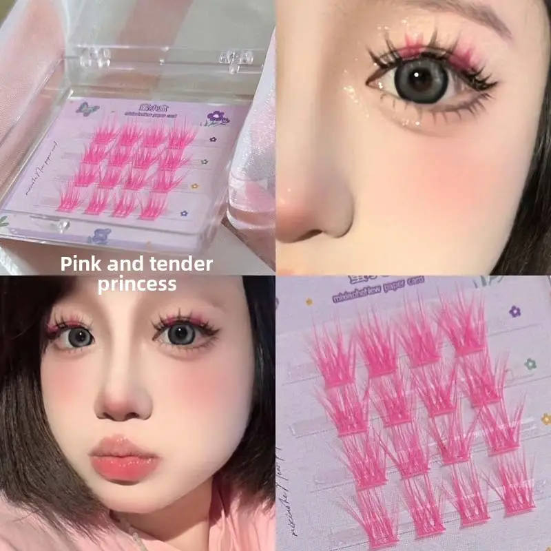 False Eyelashes Honey Box Feather Color Mixed Single Cluster Lazy Trilogy Gentle Cos Simulation Daily False Eyelashes - Image 3