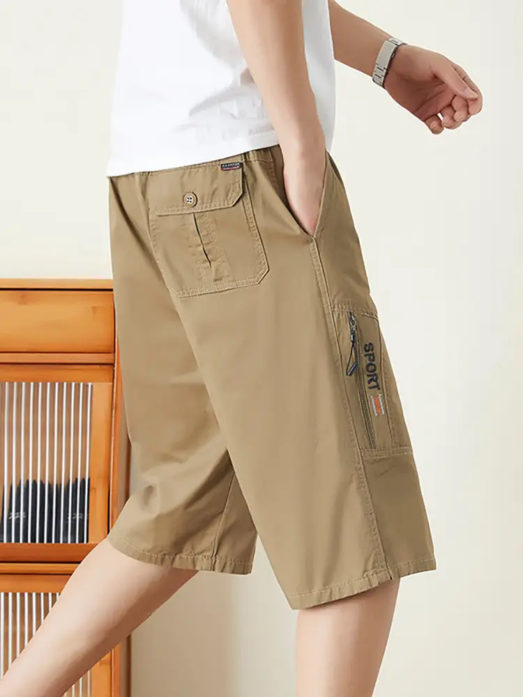 Men Cotton Crop Shorts Grey Casual Summer Wear