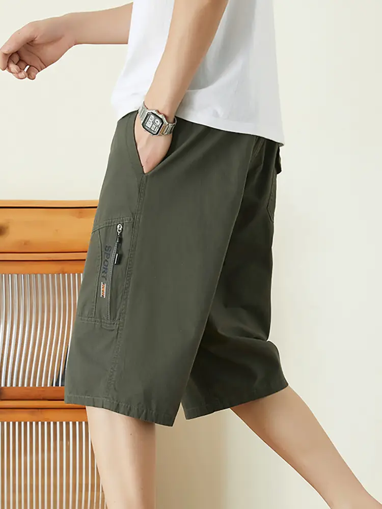Men Cotton Crop Shorts Grey Casual Summer Wear