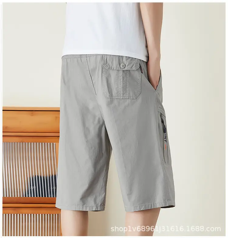 Men Cotton Crop Shorts Grey Casual Summer Wear — feature 10