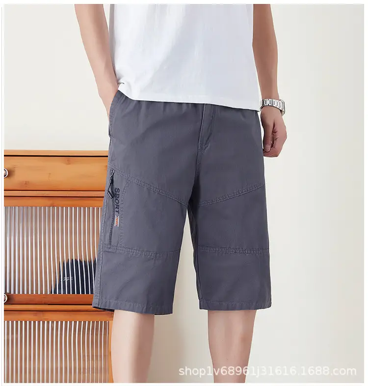 Men Cotton Crop Shorts Grey Casual Summer Wear — feature 8