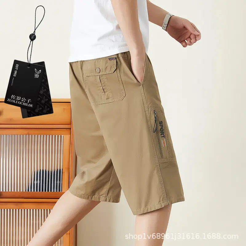 Men Cotton Crop Shorts Grey Casual Summer Wear