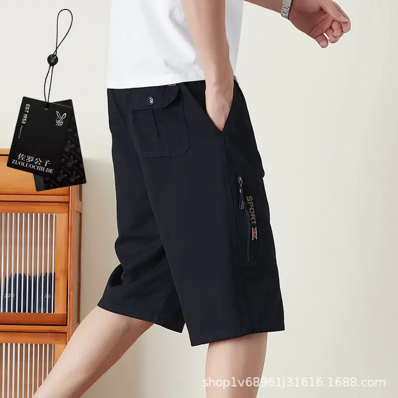 Men Cotton Crop Shorts Grey Casual Summer Wear