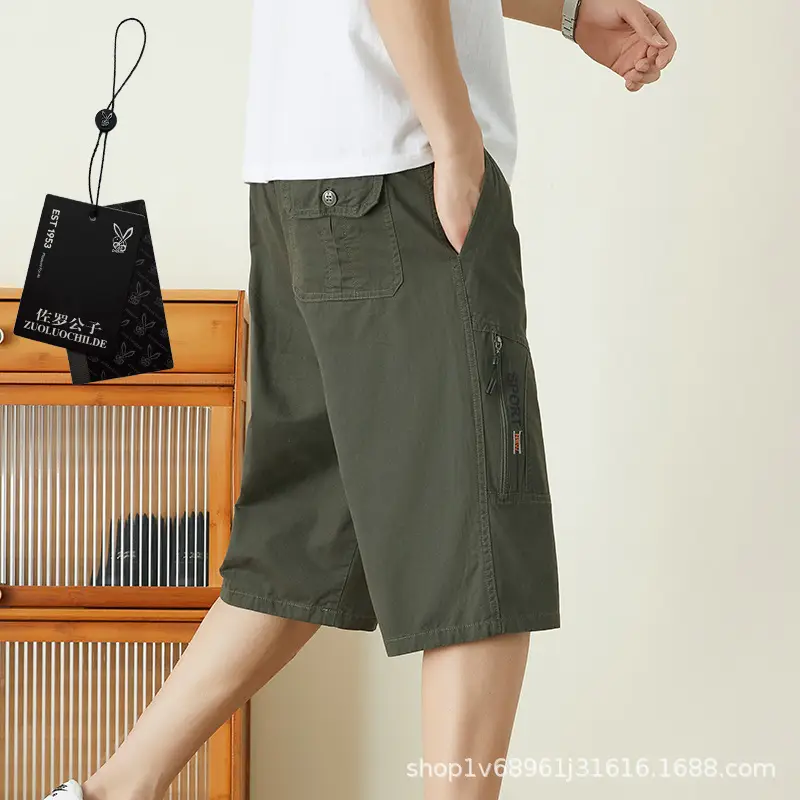 Men Cotton Crop Shorts Grey Casual Summer Wear