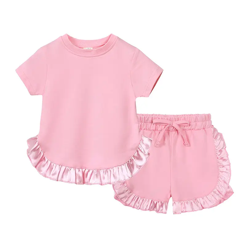 2025 Summer Girls' Grey Lace Shorts Set - Image 10