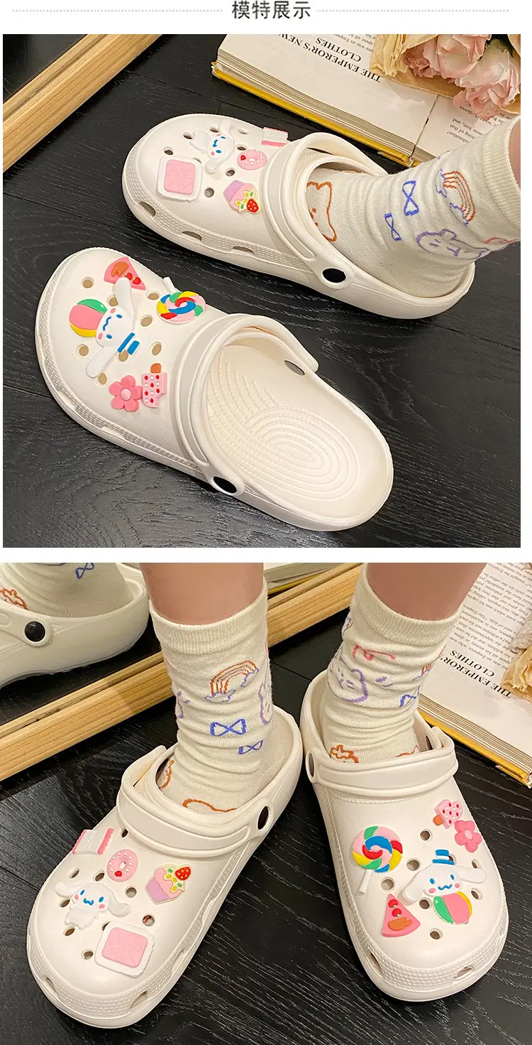 Women Cartoon Hole Shoes 2023 Summer Non-Slip Beach Sandals — feature 19