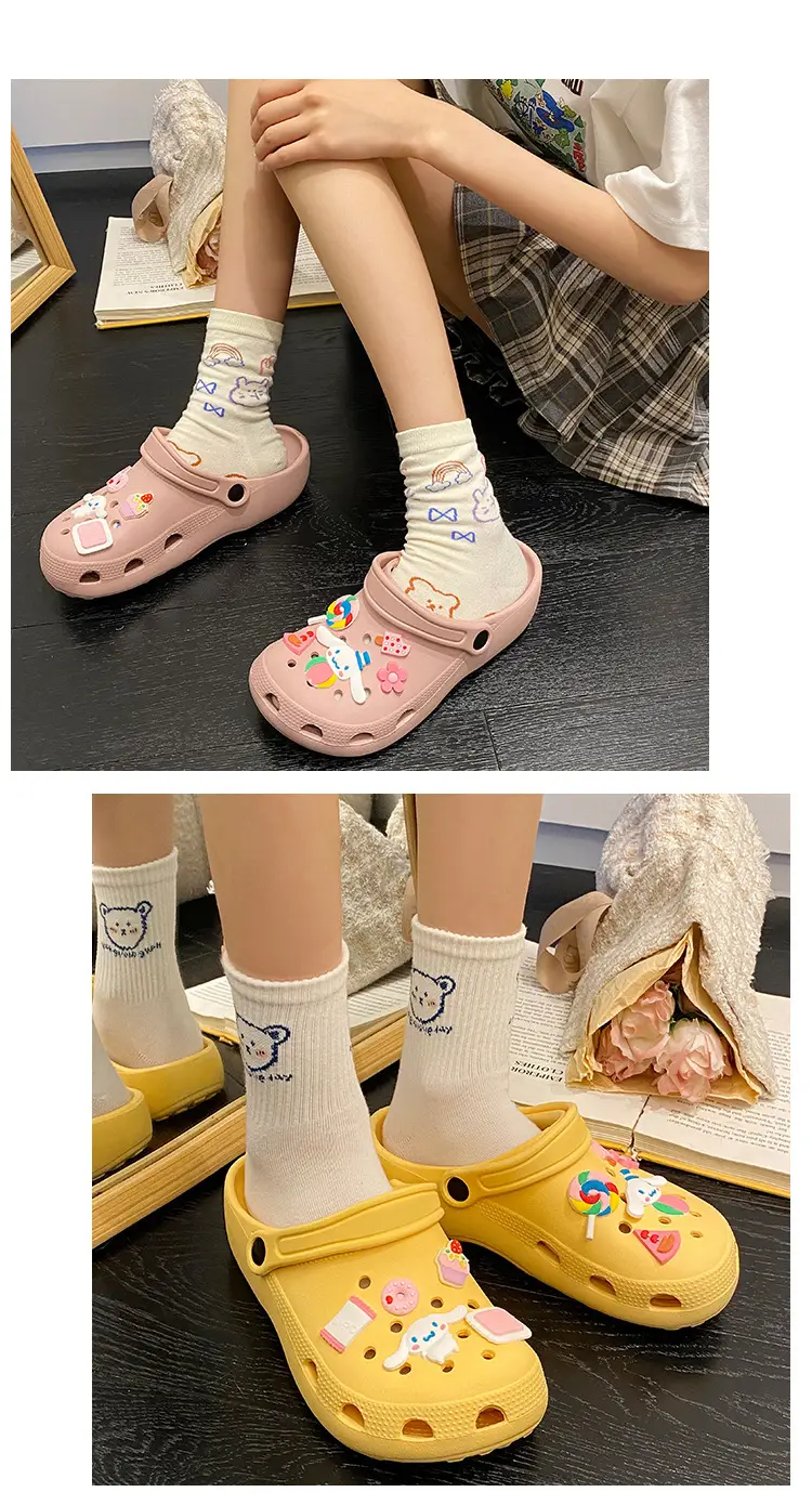 Women Cartoon Hole Shoes 2023 Summer Non-Slip Beach Sandals — feature 22