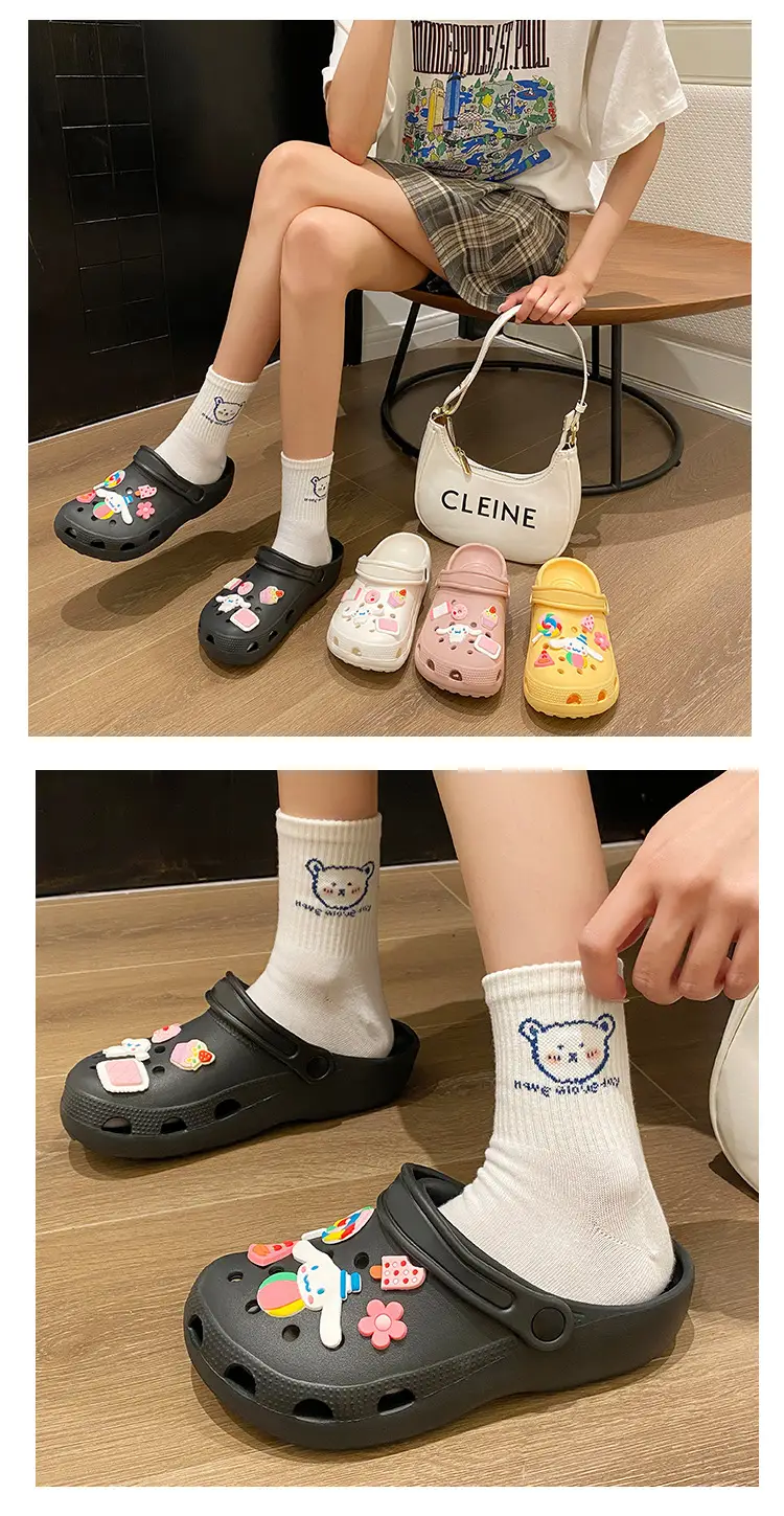 Women Cartoon Hole Shoes 2023 Summer Non-Slip Beach Sandals — feature 24