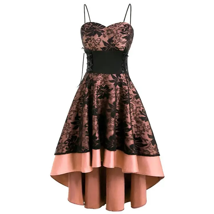 Purple Lace Fishtail Camisole Dress High Waist - Image 4