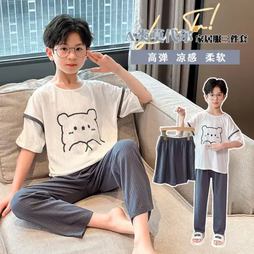 Girls Cotton Sleeveless Nightgown with Dog Cartoon Print — feature 23