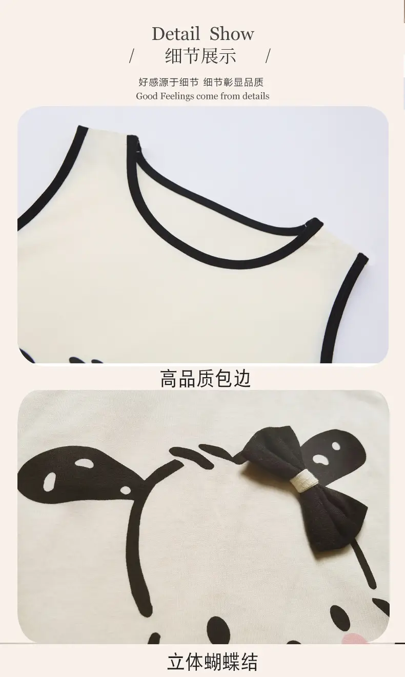 Girls Cotton Sleeveless Nightgown with Dog Cartoon Print — feature 5