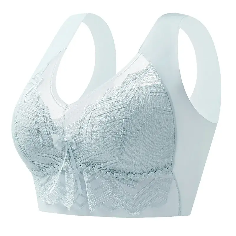 New Seamless Lace Bra Big Chest Small Gathered Cup Tube Bra - Image 10