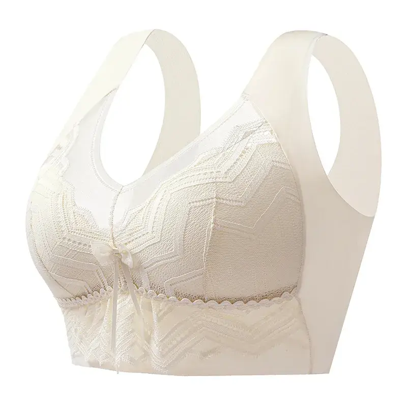 New Seamless Lace Bra Big Chest Small Gathered Cup Tube Bra - Image 2