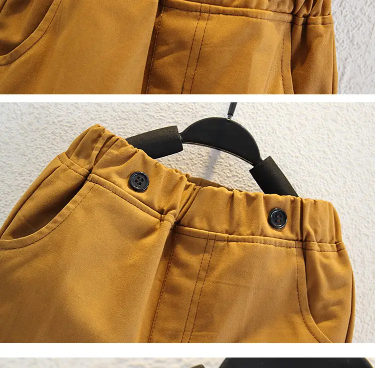 Children's British Style Shorts Suit Brown Short Sleeve Top with Bow — feature 13