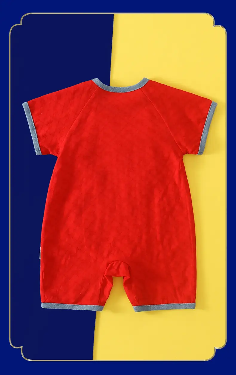 Baby Hakka Climbing Suit One-Body Suit Summer New Thin Baby Catching Week Suit Rabbit Year National Style 100 Days Wine 6263 â feature 16