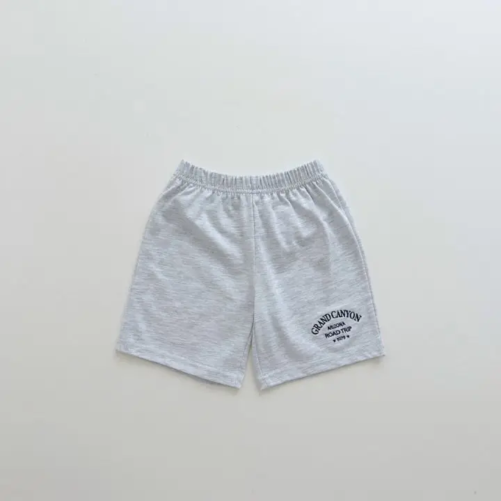Kids Cotton Summer Pants Set Gray Black Road Trip Design — feature 12