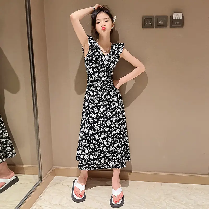 Girls Floral Long Skirt Dress Summer 2025