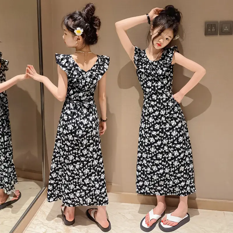Girls Floral Long Skirt Dress Summer 2025