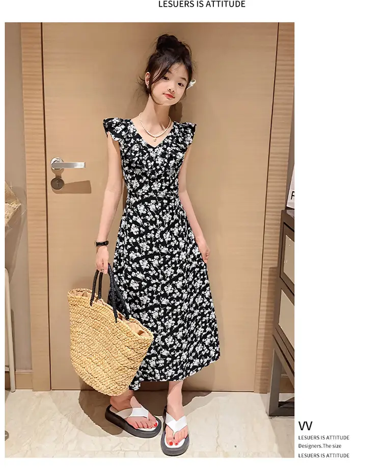 Girls Floral Long Skirt Dress Summer 2025 — feature 12