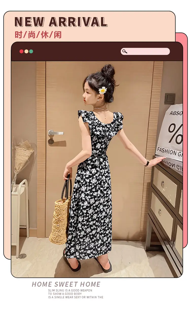 Girls Floral Long Skirt Dress Summer 2025 — feature 4