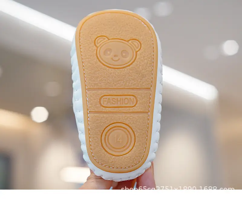 Baby Sandals White Teddy Bear Soft Sole Toddler — feature 1