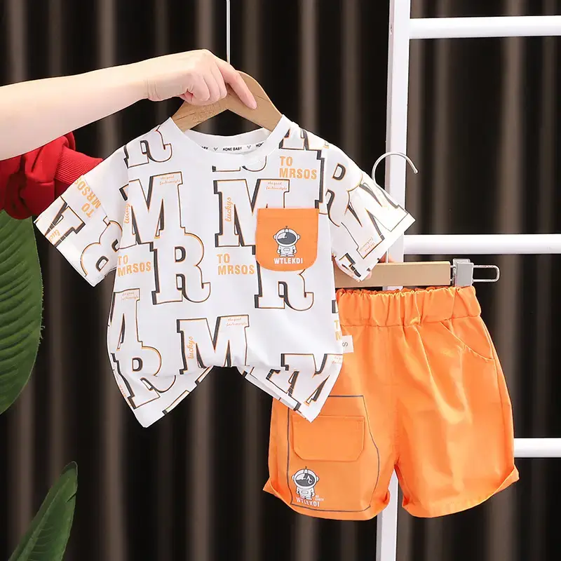 Wu Xiaoqi 2Pc Short Sleeve Cotton Suit Boys Summer — feature 5