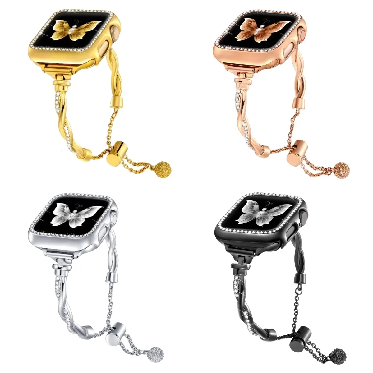 Stainless Steel Butterfly Watch Strap for Women - Image 10