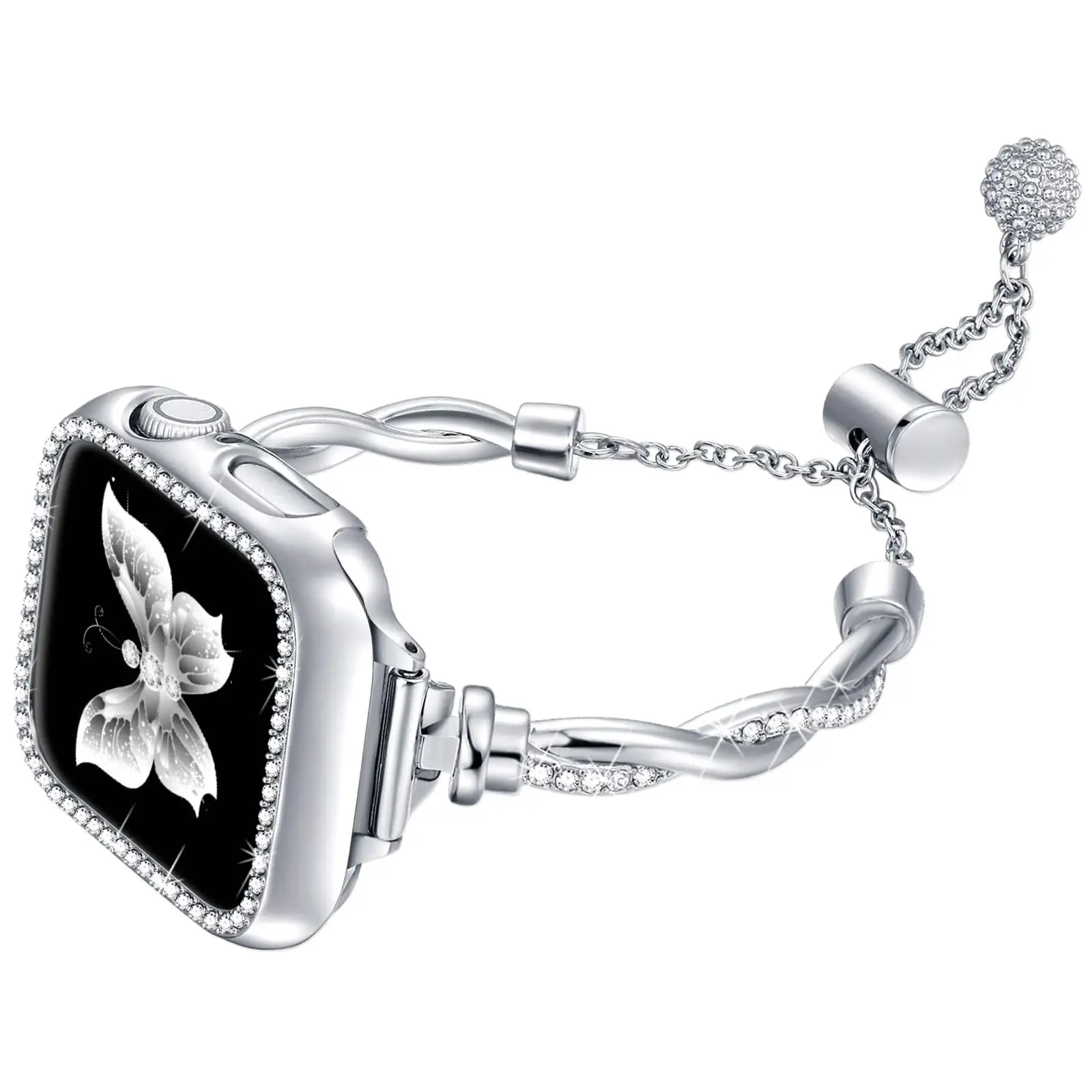 Stainless Steel Butterfly Watch Strap for Women - Image 9