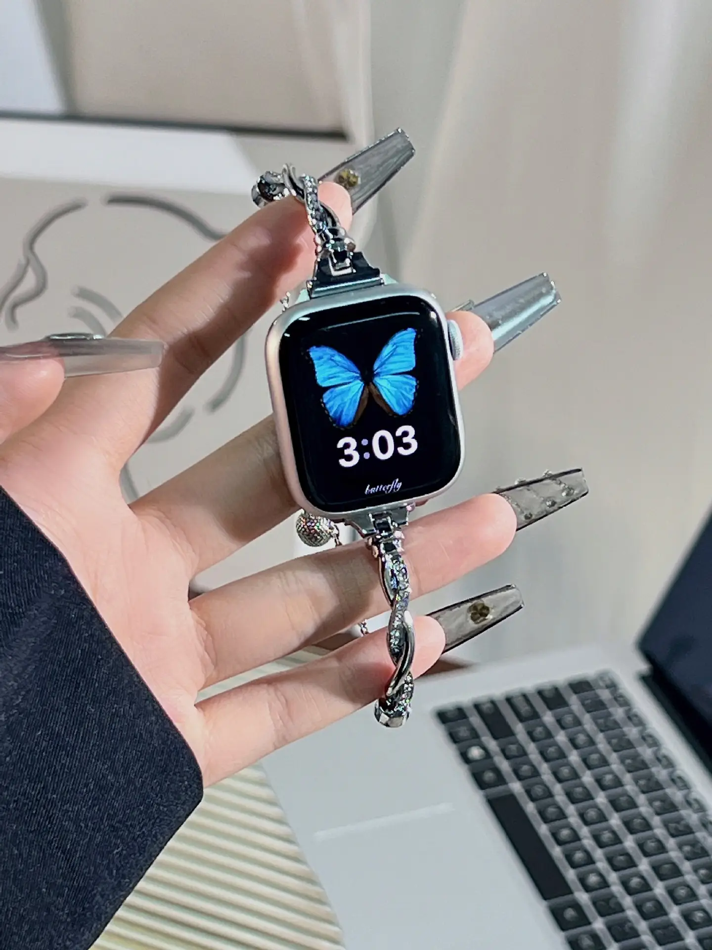 Stainless Steel Butterfly Watch Strap for Women — feature 10