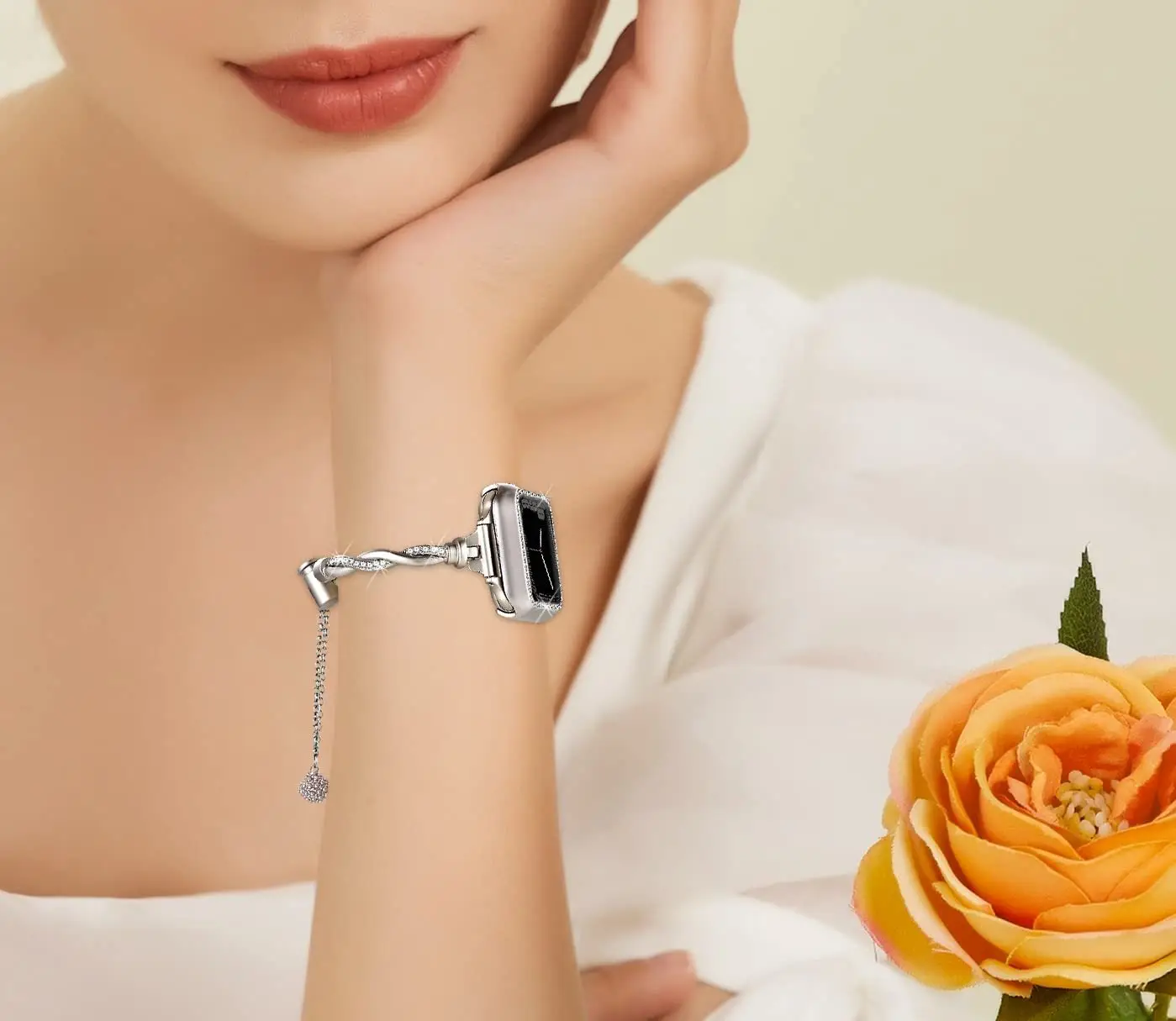Stainless Steel Butterfly Watch Strap for Women — feature 17