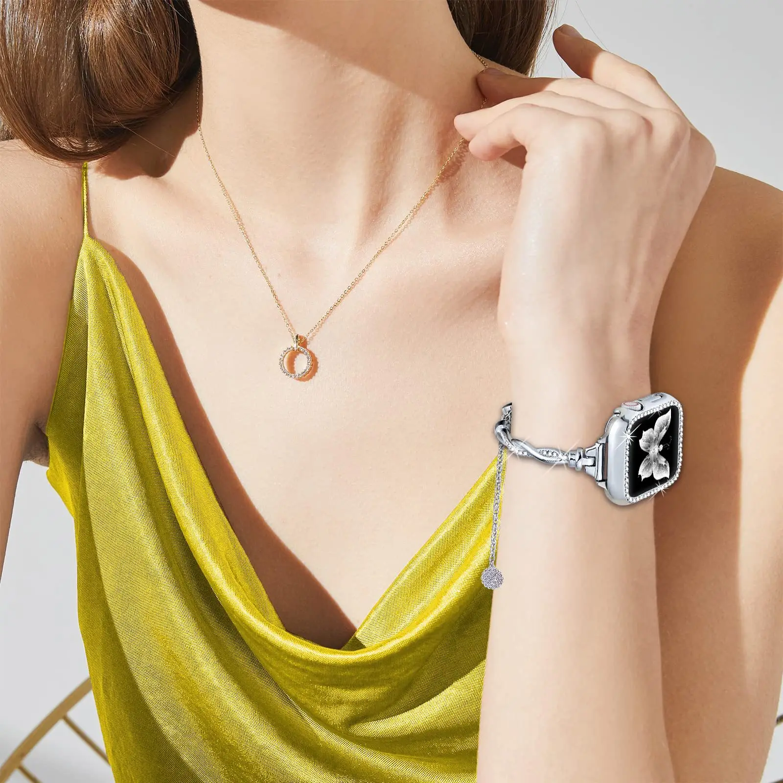 Stainless Steel Butterfly Watch Strap for Women — feature 19
