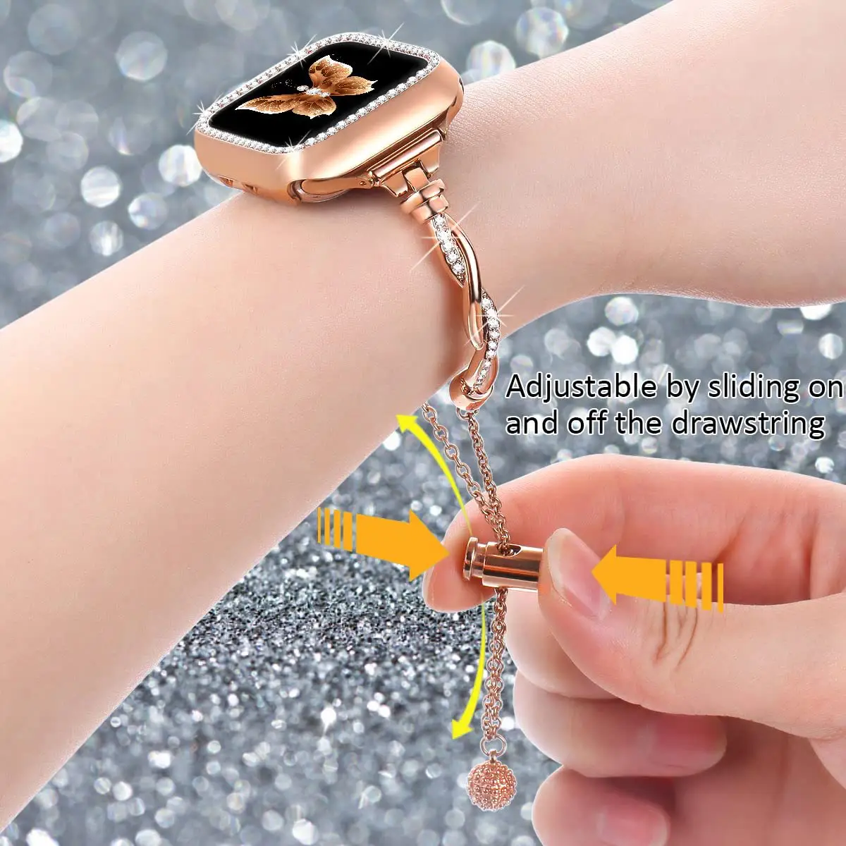 Stainless Steel Butterfly Watch Strap for Women — feature 24