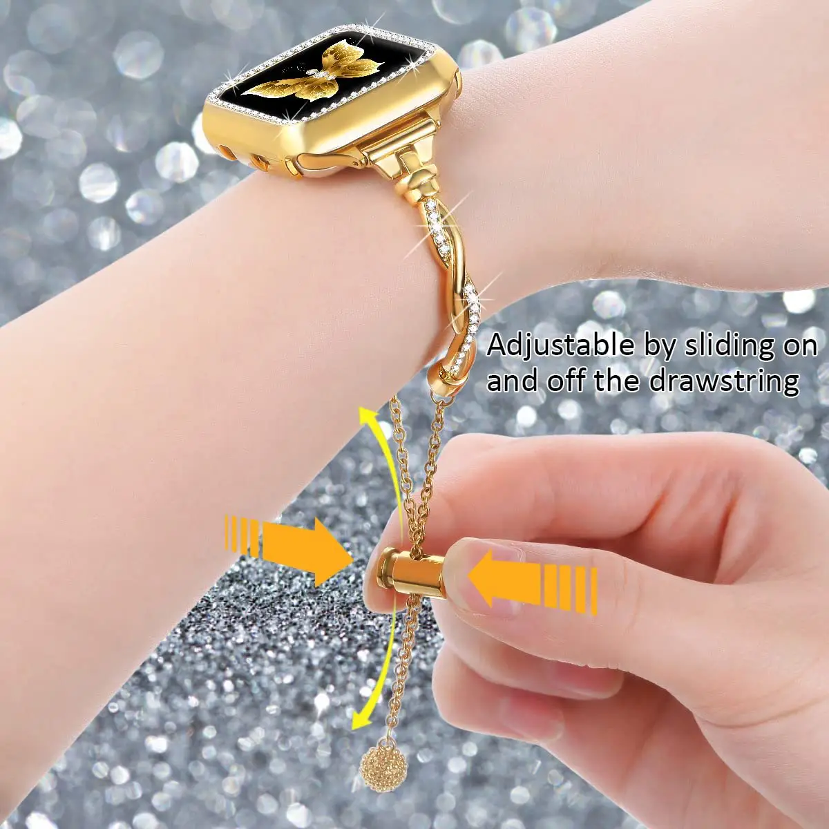 Stainless Steel Butterfly Watch Strap for Women — feature 33