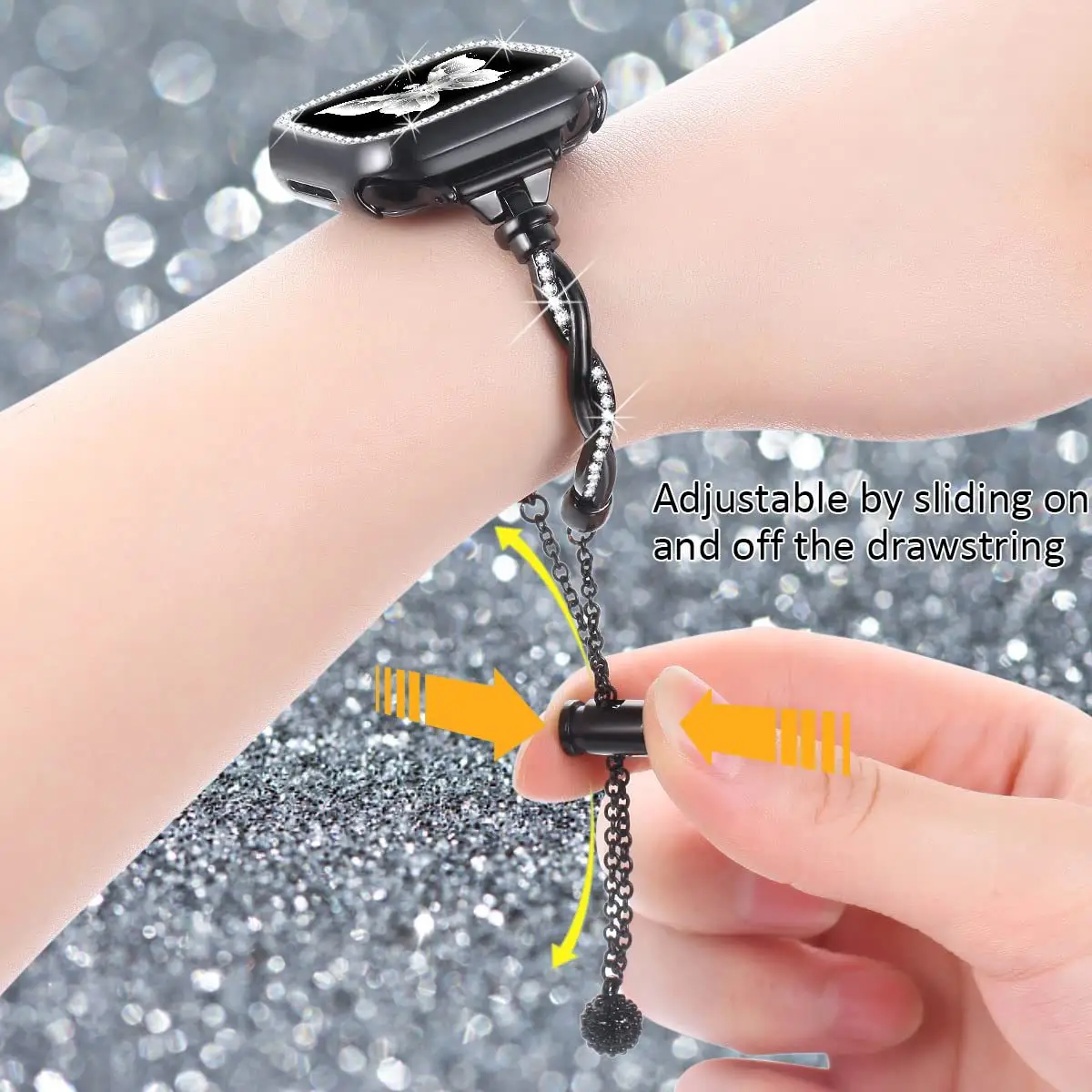 Stainless Steel Butterfly Watch Strap for Women — feature 39