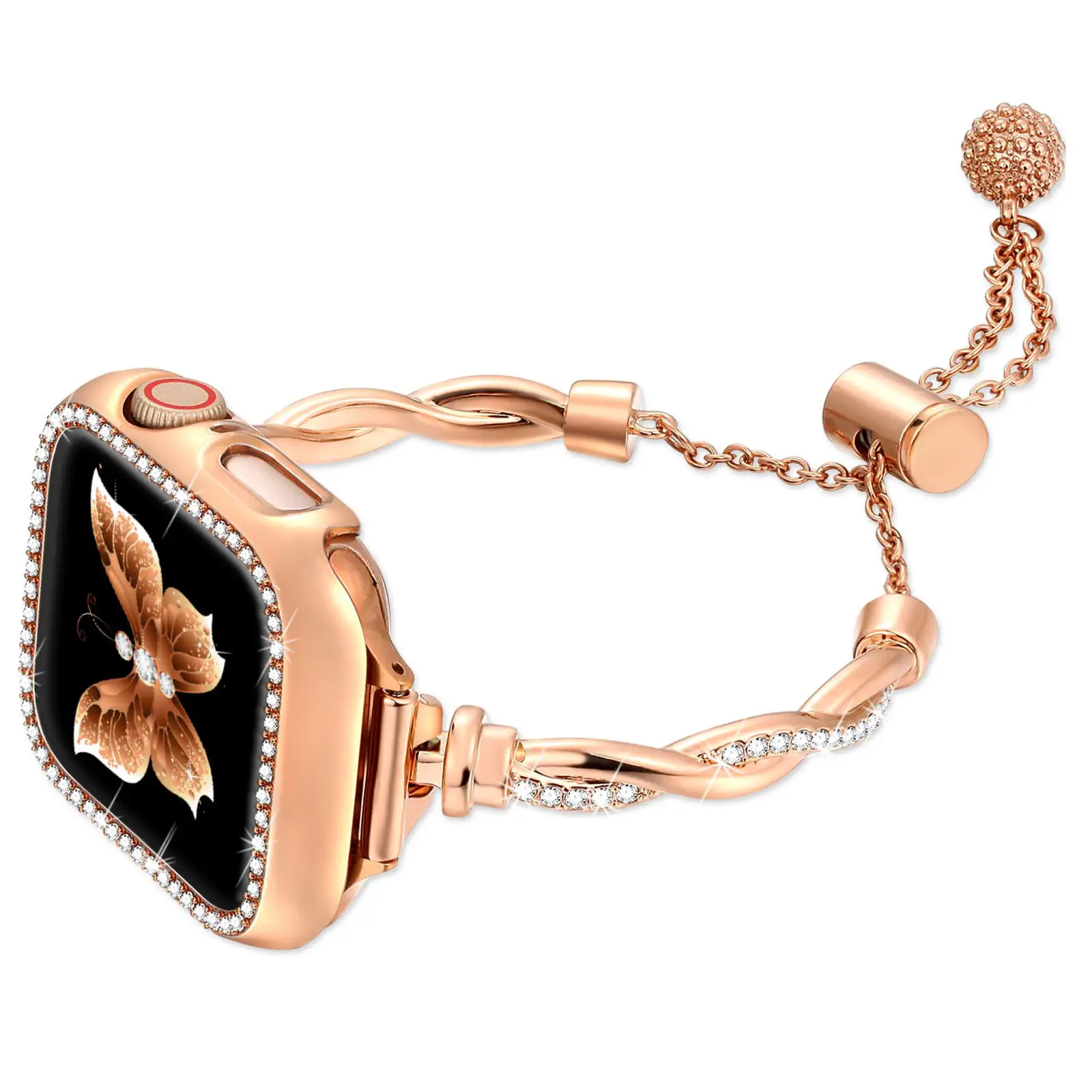 Stainless Steel Butterfly Watch Strap for Women - Image 3