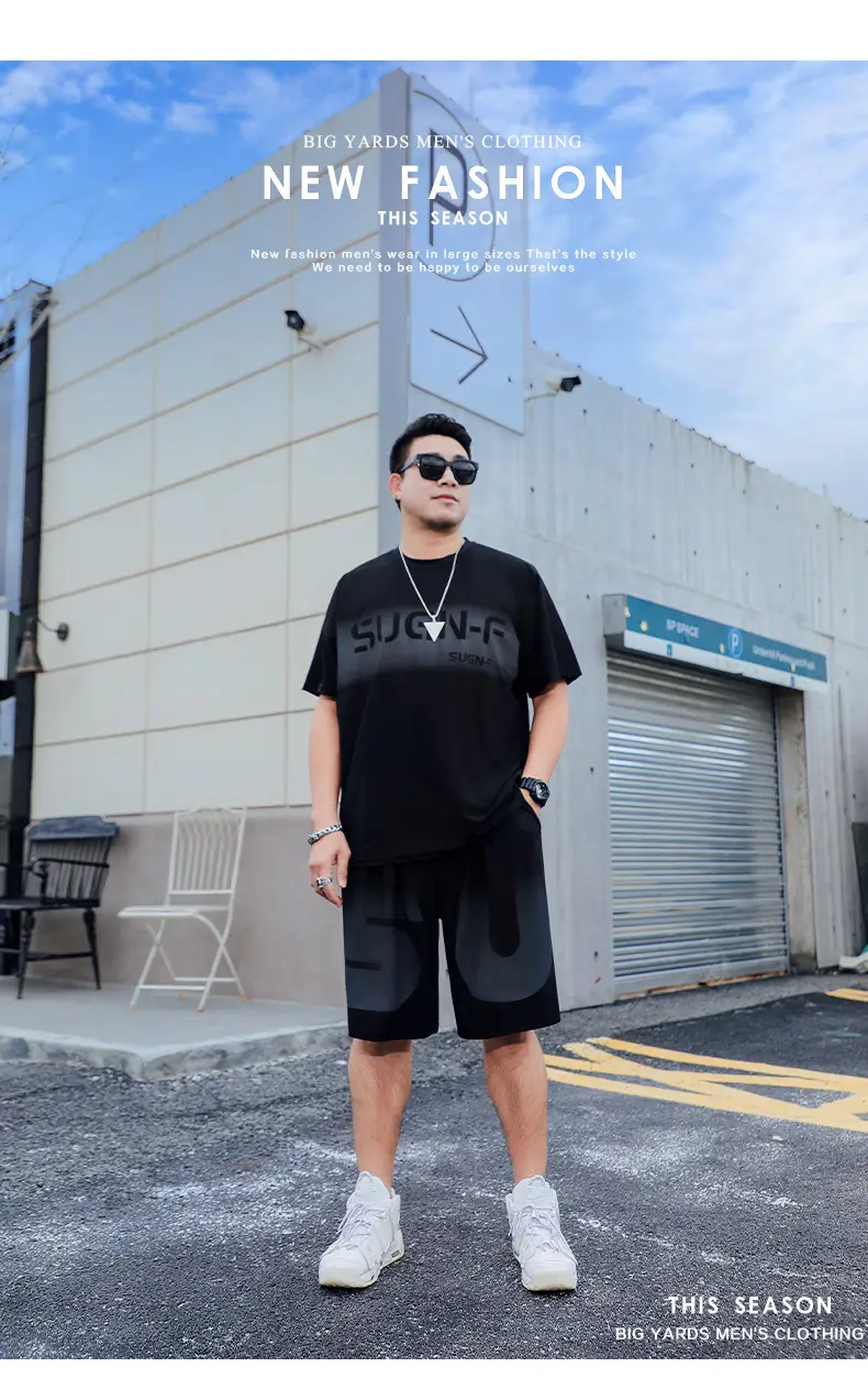 Men Black SUGN-F Ice Silk T-Shirt Plus Size — feature 11