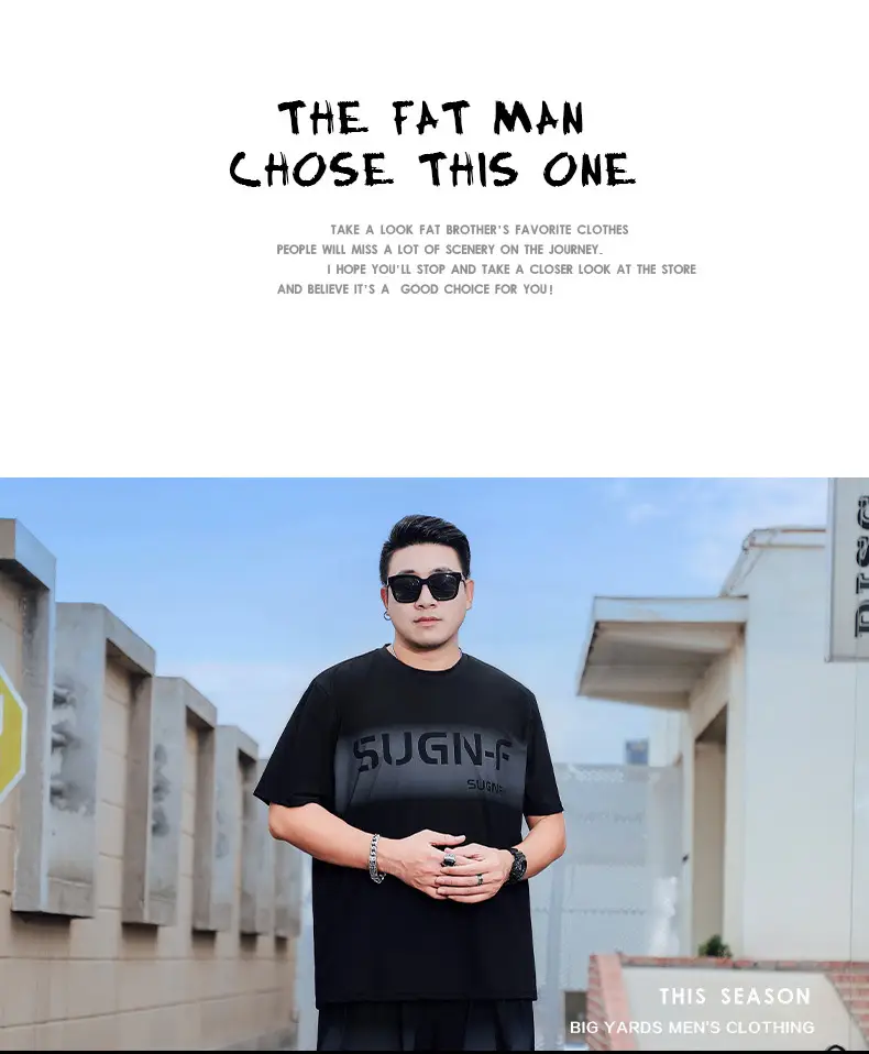 Men Black SUGN-F Ice Silk T-Shirt Plus Size — feature 9