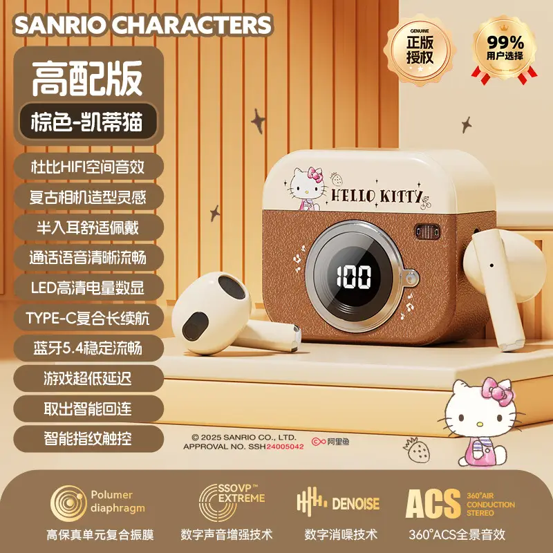 Sanrio Hello Kitty Bluetooth Headset Wireless Mini - Image 2