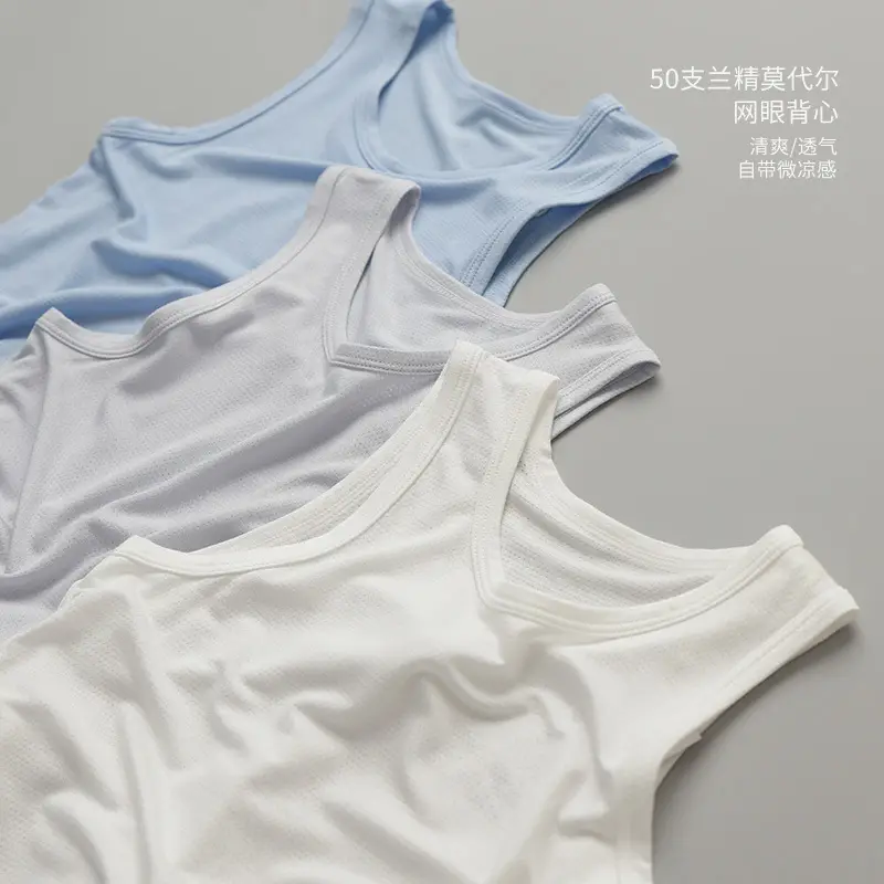 Children's Mesh Vest & Toddler Top Set Light Blue - Image 7