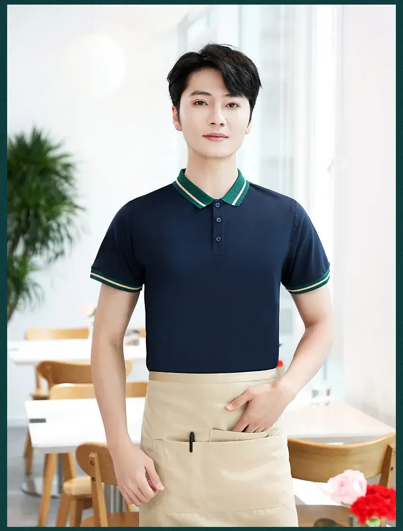 Yellow Polo Shirt with Green Trim for Men — feature 15