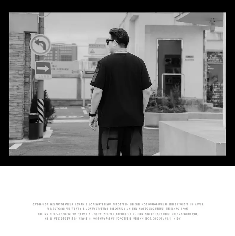 Men Black T-Shirt SUWAN Summer Plus Size — feature 10