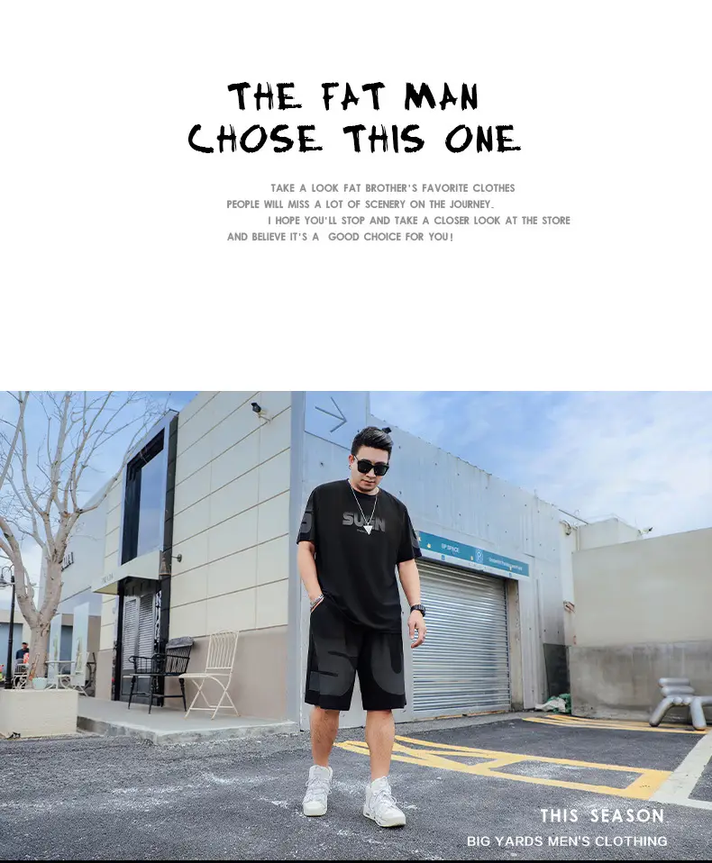 Men Black T-Shirt SUWAN Summer Plus Size — feature 9