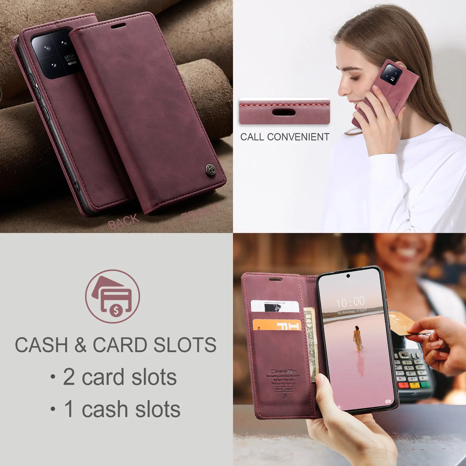 Leather Flip Phone Case Teal 5g/12Pro Plus — feature 10