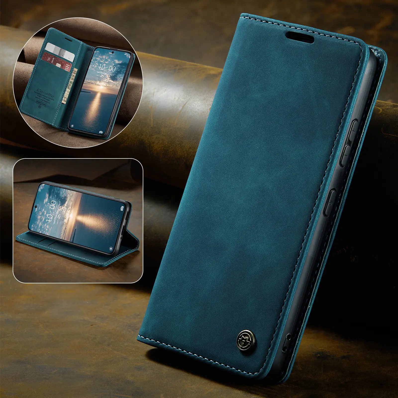 Leather Flip Phone Case Teal 5g/12Pro Plus — feature 19