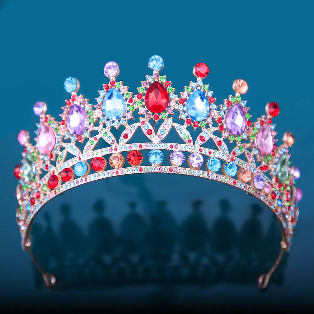European & American Bridal Crown Headdress with Crystal Embellishment - Image 4