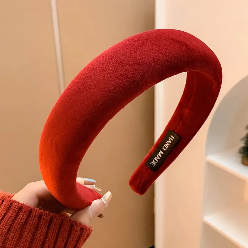 New Year Red Velvet Bow Headband for Women 2023 - Image 4